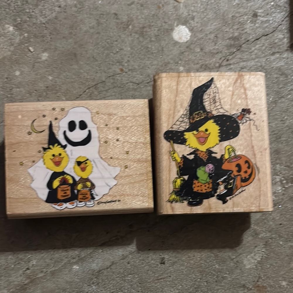 Halloween Rubber Stamps with Suzy duck Witch and Ghost Designs